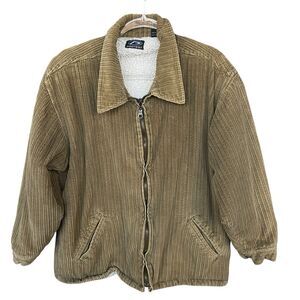 Vintage Protest Corduroy Jacket Mens Large Full Zip Skate Grunge‎ Sherpa Lined